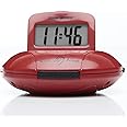 Sonic Alert Digital Alarm Clock - Travel Alarm Clock for Heavy Sleepers - Bed Shaker Alarm Clock - Vibrating Alarm Clock Under Pillow - Battery Operated – Red