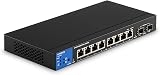 Linksys 8-Port Managed Gigabit PoE+ Switch 110W 2 SFP Uplinks Network