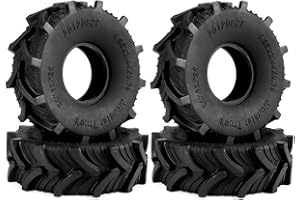 RCBOYZ 4 Pack 1.0 Tires-S5 Rock Mud Terrain Crawler Soft Rubber Tires for TRX4M FCX24 SCX24 AX24 Upgrade Parts, 62mm*20.5mm