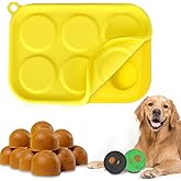BABORUI 6 Cavities Dog Treat Molds with Lid for Woof Pupsicle Small 10-25lbs, Reusable Frozen Dog Treat Molds Silicone for Making Mix Refills Pops Ice Popsicle Treats (S & Lid)