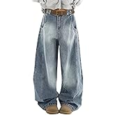 OTEEGX Barrel Baggy Jeans for Women Men Wide Leg Low Rise Jeans Loose Oversized Boyfriend Pants Aesthetic Clothes