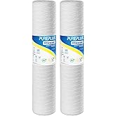 PUREPLUS 5 Micron 4.5" x 20" Whole House String Wound Sediment Filter for Well Water, Replacement Cartridge for Pentair Pentek WP5BB20P/WP25BB20P, Hydronix SWC-45-2005, SpiroPure SP-WP5-20BB, 2Pack