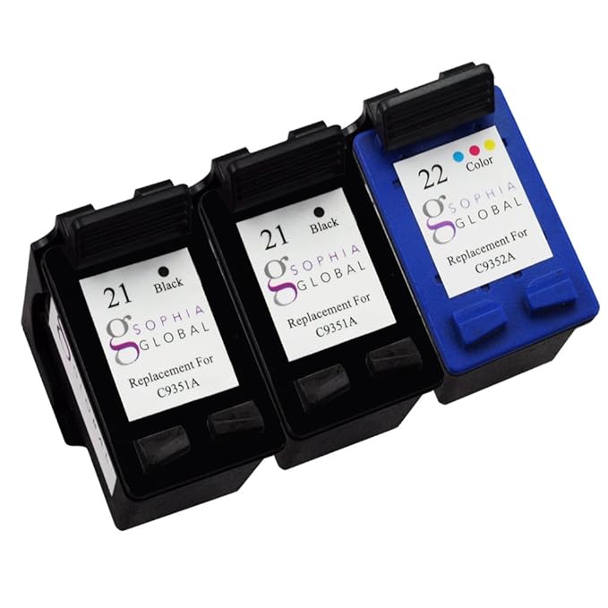 Amazon.com: Sophia Global Remanufactured Ink Cartridge Replacement for HP 21 and HP 22 (2 Black 