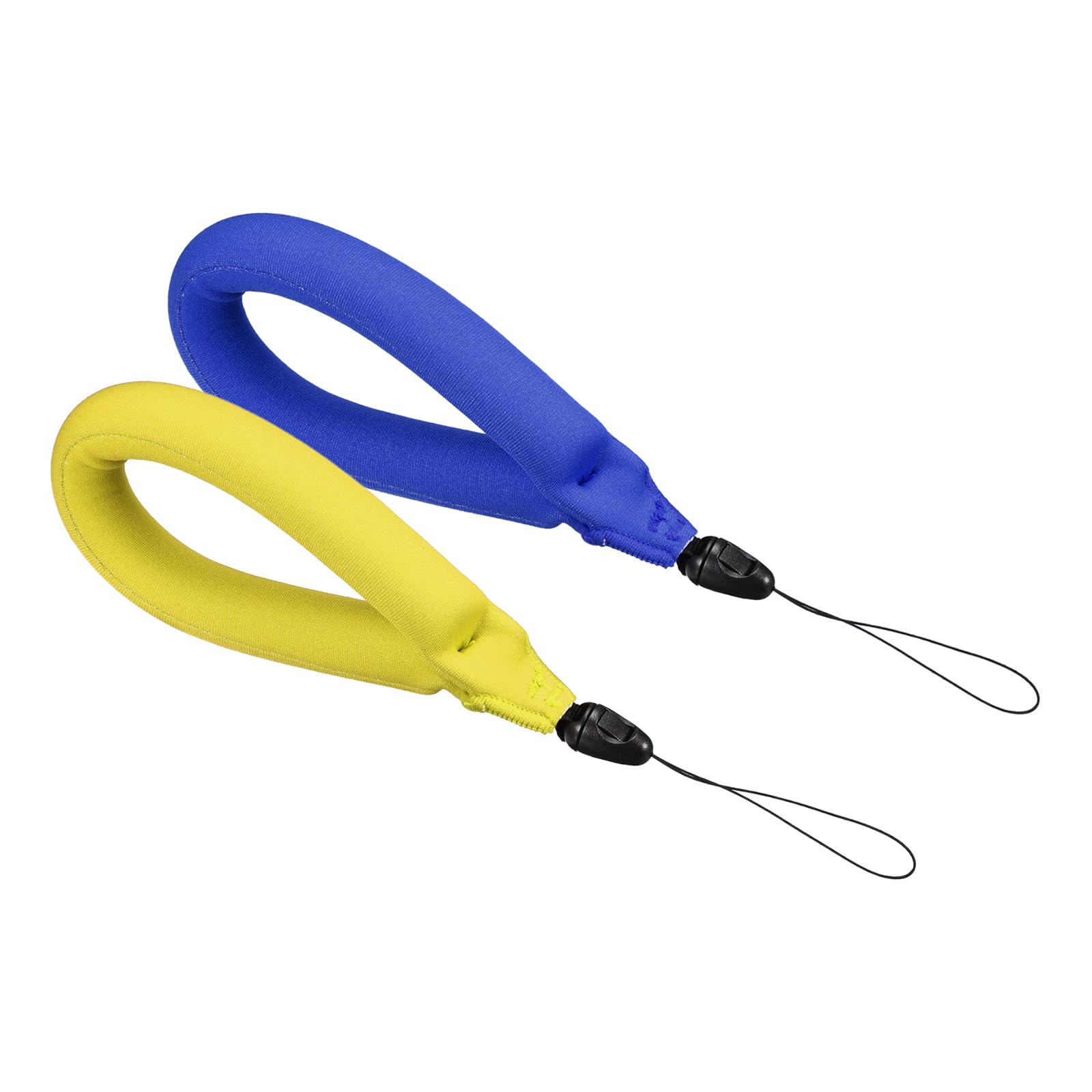 PATIKIL Floating Wrist Straps, 2Pcs Neoprene Waterproof Lightweight 250g Buoyancy Wristband Strap for Underwater Camera Swimming Snorkeling, Yellow, Blue
