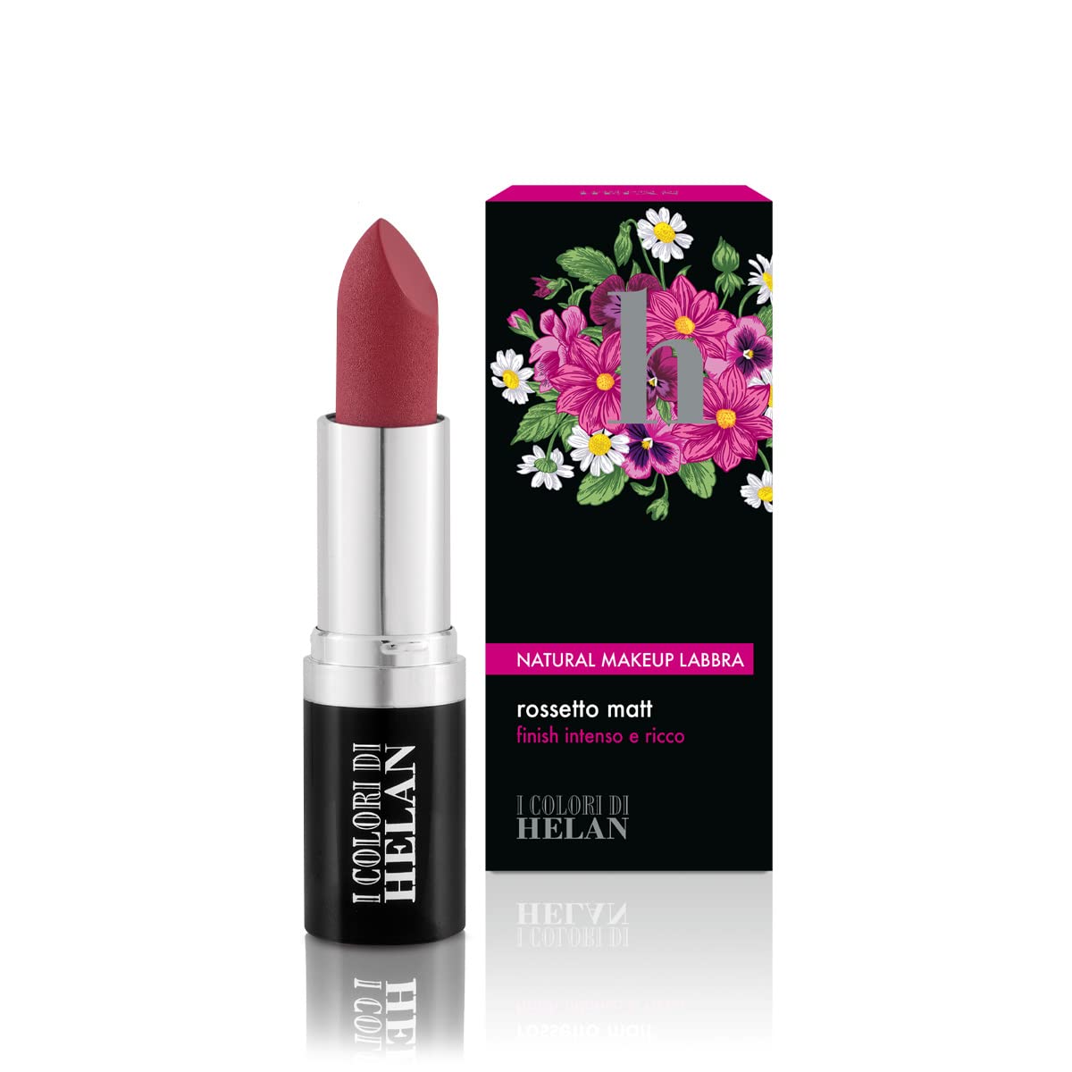 Helan I Colori - Matte Lipstick for Your Makeup with Softening & Elasticising Properties - Long Lasting Red Lipstick, Creamy & Smooth Texture, Gifts for Women - Made in Italy, Pomegranate Red, 3.5 ml