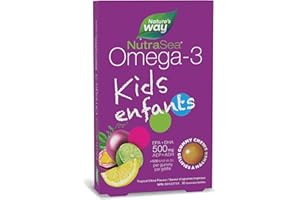 Nature's Way NutraSea Omega 3 Kids Gummy Chews Supplement with Fish Oil – Tropical Citrus Flavour – Brain, Bone & Immune Supp
