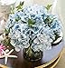 Anlise Artificial Hydrangea Flowers Fake California Hydrangea Silk Bouquet Flower for Home Wedding Decor, Pack of 4 (Blue)