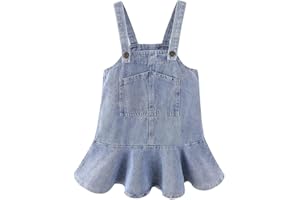 Mud Kingdom Little Girls Denim Overall Dress Bib Adjustable Strap Jumper