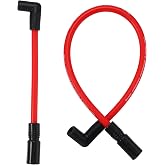 Motoforti 2 Pcs 10.4mm 10mm Spark Plug Wire Kit for Harley Davidson Big Twin FXD Dyna 2000-2017 for Harley-Davidson Softail 1999-2017 Spark Plug Wires Motorcycle DYNA-409RD Red Silicone