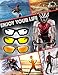 3 Pairs Motorcycle Riding Glasses Padded Frame Lens Block 100% UVB for Outdoor Activity Sport (8-Matte Black/Tortoise, Clear, Yellow, & Red Mirror)