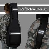 CAHAYA Electric Guitar Gig Bag 12mm Padded Reflective Stripes Black CY0201 view 2