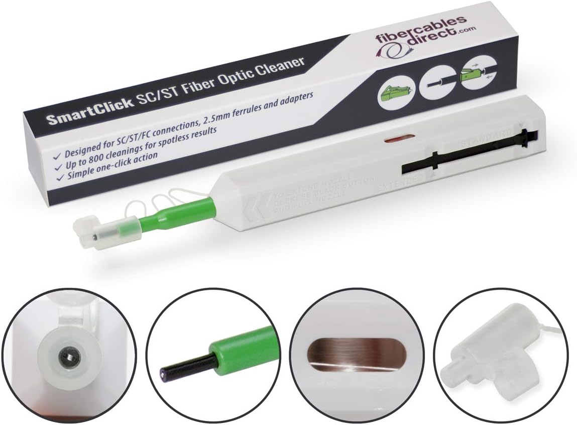 FiberCablesDirect SC Fiber Cleaner Pen Quick Click SC ST FC Contact