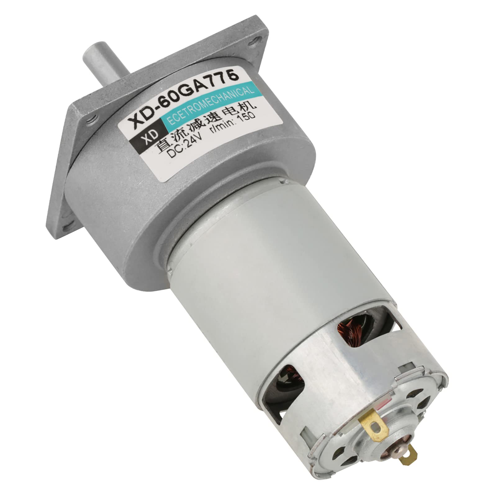 DC12V / 24V 35W Mini DC Gear Motor Metal Speed Adjustable Large Motor CW/CCW (24V 150RPM)