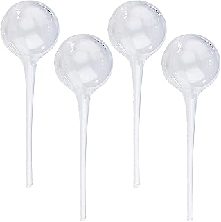 Royal Gardineer Bewässerungskugeln Glas: 4er-Set Gießfrei-Bewässerungs-Kugeln aus Glas, transparent, Ø 6 cm (Glas Wasserspender für Pflanzen)