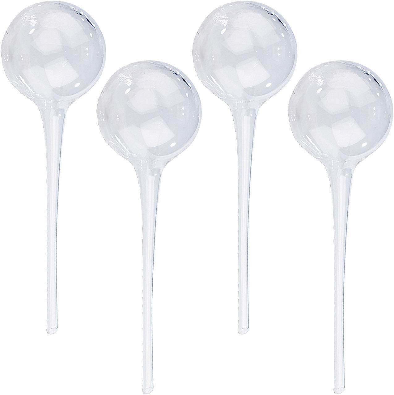 Royal Gardineer Bewässerungskugeln Glas: 4er-Set Gießfrei-Bewässerungs-Kugeln aus Glas, transparent, Ø 6 cm (Glas Wasserspender für Pflanzen)