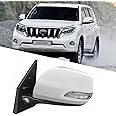 Driver Side Mirror Fit for 2012-2016 Toyota Land Cruiser Prado LC200 Side Mirror Replacement Side Mirror Assembly Rear View Mirror Accessories Side View Mirror Turn Light, Electric Adjustment