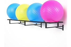 Lhysn Yoga Ball Holder - Extra Large Wall Rack for Gym Garage Storage, Suitable for Stability/Theraband/Exercise/Barre Balls and Yoga Block