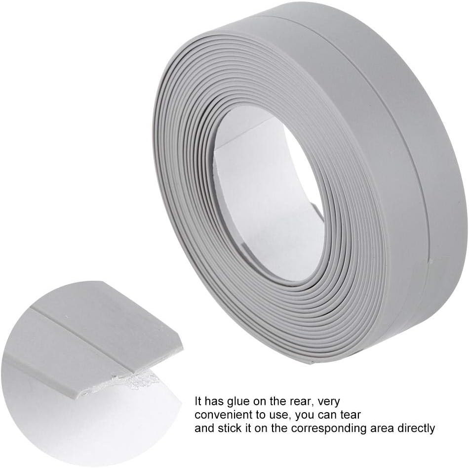 GOTOTOP 3.2M PVC Waterproof Self Adhesive Sealing Strip for Kitchen Sink Bathroom Shower Bath Floor Wall Edge Protect (22 mm x 3.2 m Grey) - Image 4