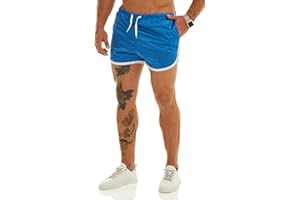 Ouber Men's Fitted Shorts Bodybuilding Workout Gym Running Tight Lifting Shorts with Pockets