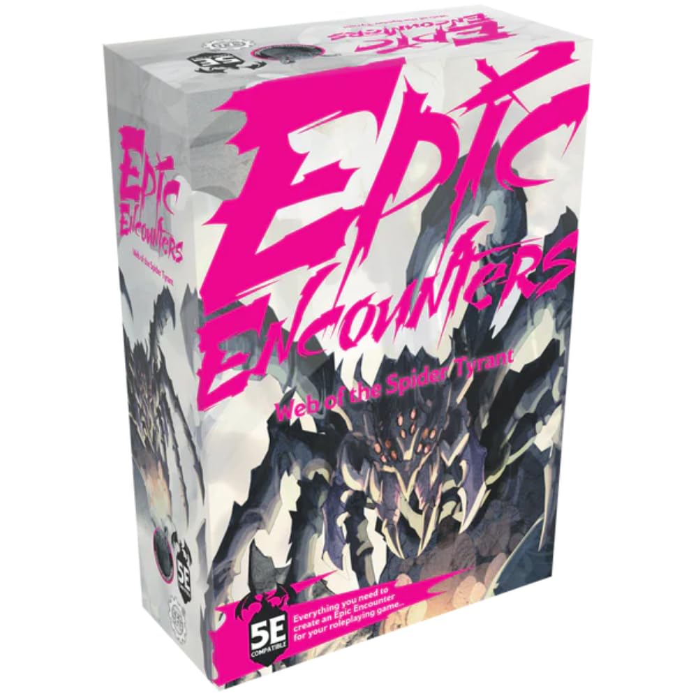 Epic Encounters: Web of the Spider Tyrant - RPG Fantasy RPG Fantasy Roleplaying Tabletop Game, HUGE Boss Miniature, Double-Sided Game Mat & Game Master Adventure Book with Monster Stats, 5E Compatible