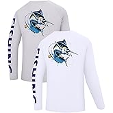 Nadirknit 2 Pack Fishing Shirts for Men Long Sleeve UPF 50+ Sun Protection Shirt Moisture Wicking Rash Guard T-Shirt