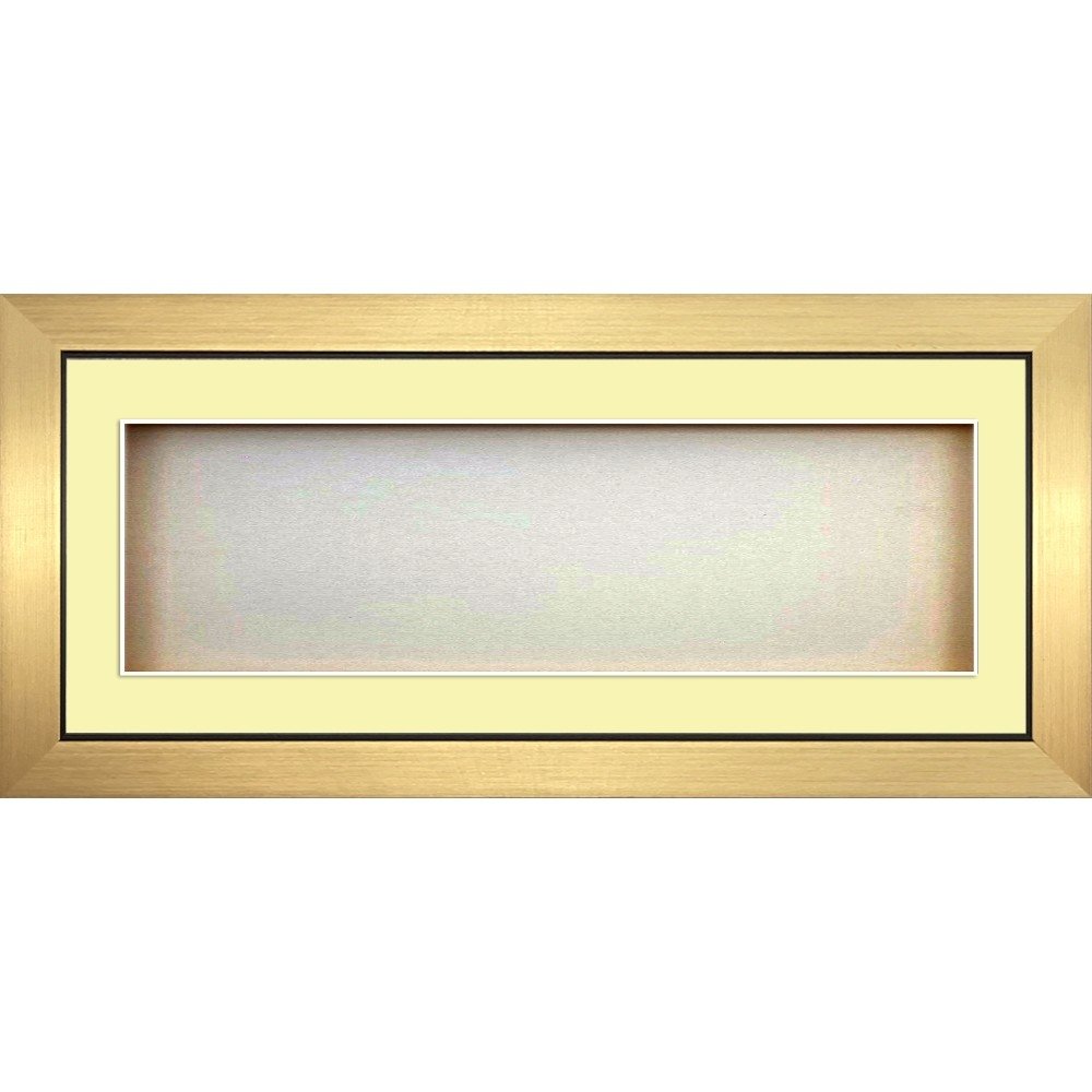 Kwik Picture Framing Ltd Rectangle 3D Cube panoramic box frames for baby cast Ivory Mount