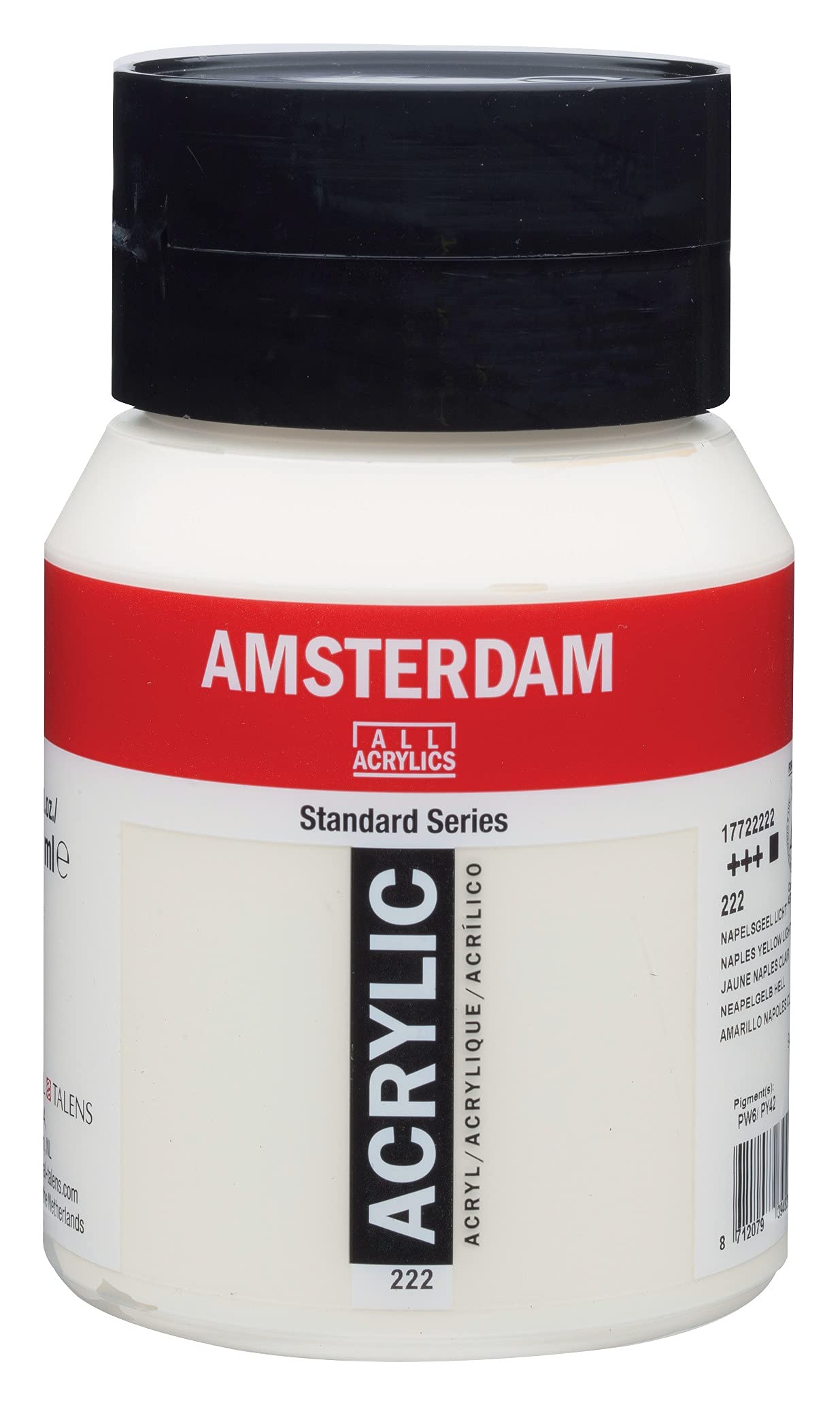 Amsterdam Standard Series Acrylic Jar 500 ml Naples Yellow Light 222 (17722222)