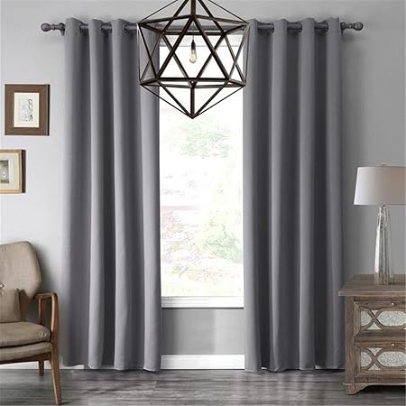 Guow Windowsill Curtains Gray Soft Noise Protection Privacy