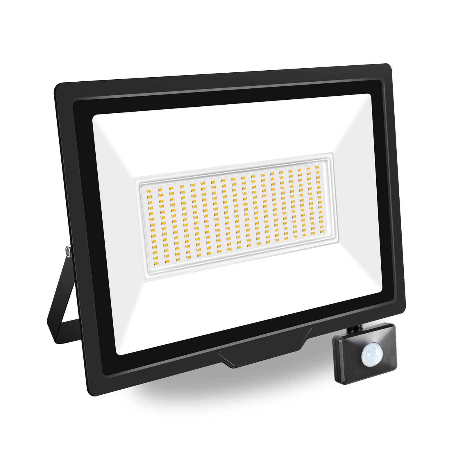 PICAA 200W LED Flood Lights Outdoor, Super Bright Security Lights with Motion Sensor,Waterproof Floodlight, Warm White (3500K) Wall Light, for Garden, Yard, Garage, Patio,Warehouse, Parking Lot