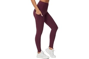 THE GYM PEOPLE Thick High Waist Yoga Pants with Pockets, Tummy Control Workout Running Yoga Leggings for Women