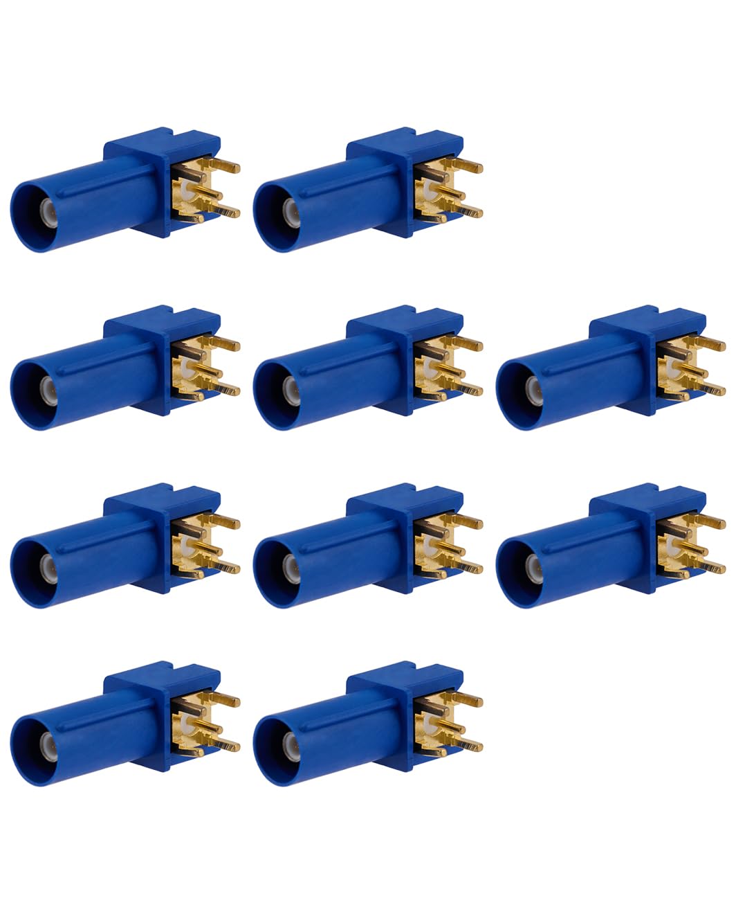Vecys 10PCS Fakra C Male Right Angle Connectors Fakra C Male Right Angle Blue PCB Mount Connector for RG316 RG174 VLMR100 Cable