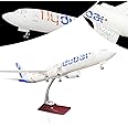 Bswath Large Model Airplane 1:130 Scale Model Dubai Airways B737 Model Jet Plane Model for Adults with LED Light Gift for Business/Birthday/Christmas