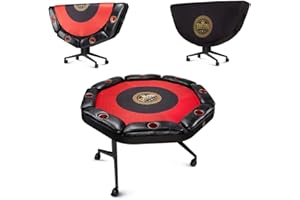 TRITON POKER TABLES Triton Premium Poker Table for 8 Players - Foldable and Long-Lasting Poker Table, Luxurious Vegas Style Casino Experience at Home