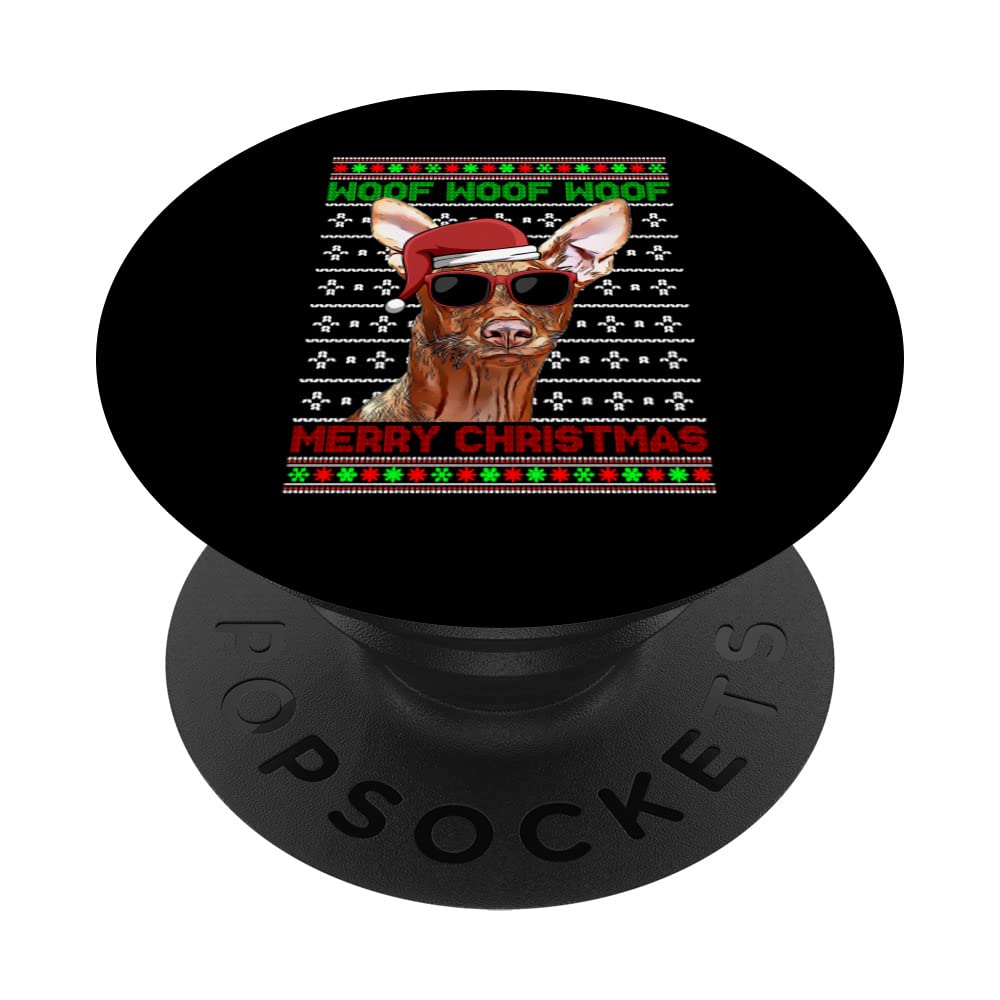 Cirnechi dell’Etna Dog Funny Woof Merry Christmas PopSockets Swappable PopGrip