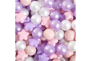 GOGOSO Pink and Purple Star Pit Balls for GirlsToddlers for Playhouse, Baby Pool, Play Ball Fun Centers, for Babies, Kids, Toddlers 1-3, Phthalate Free BPA Free