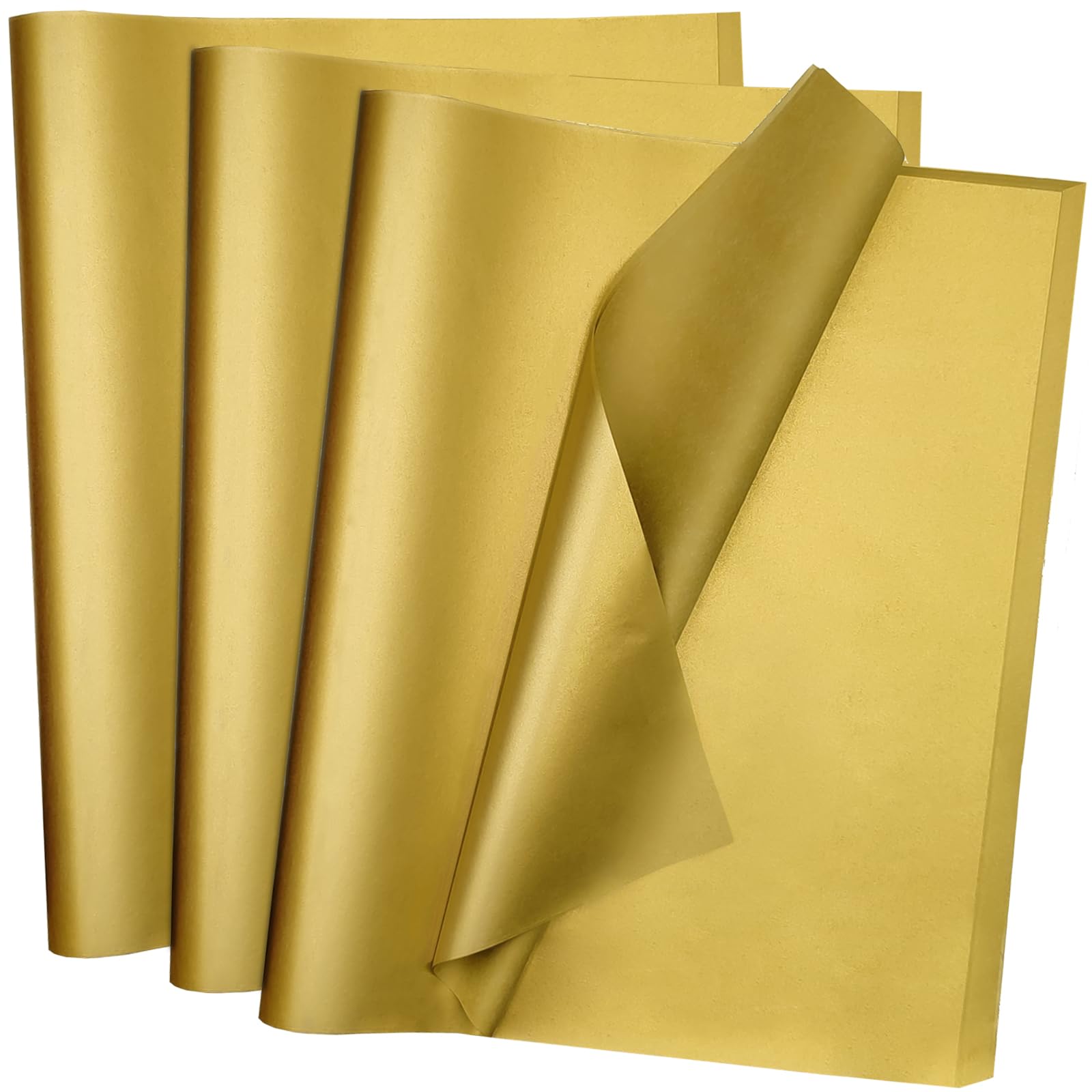 Photo 1 of 100 Sheets Gold Tissue Paper Artdly 12 x 20 Inches Gold Wrapping Paper Bulk for Weddings Birthday DIY Project Wrapping Crafts Decor