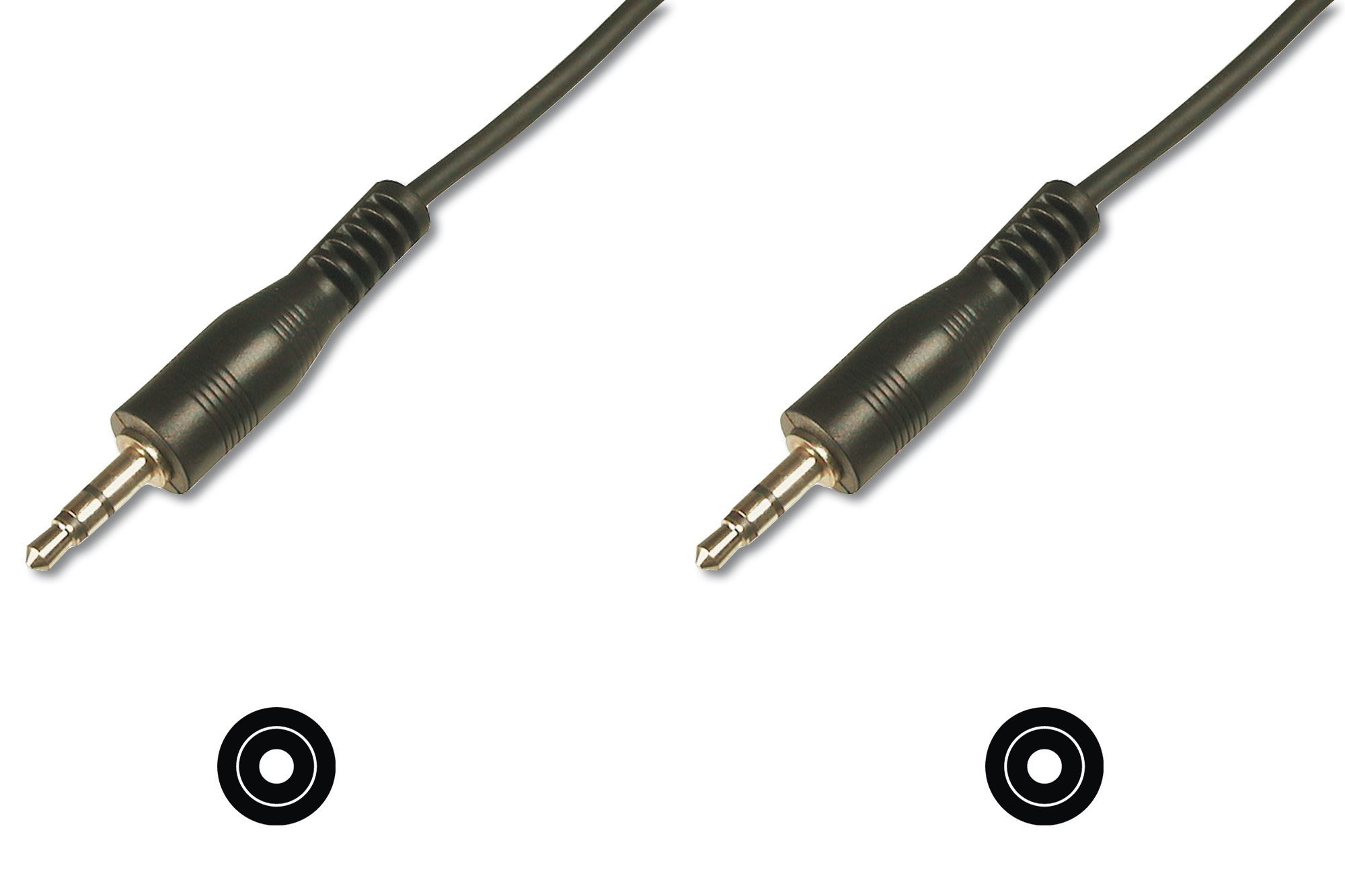 ASSMANN audio connection cable, stereo 3.5 mm jack, 2.50m, black, 1 piece