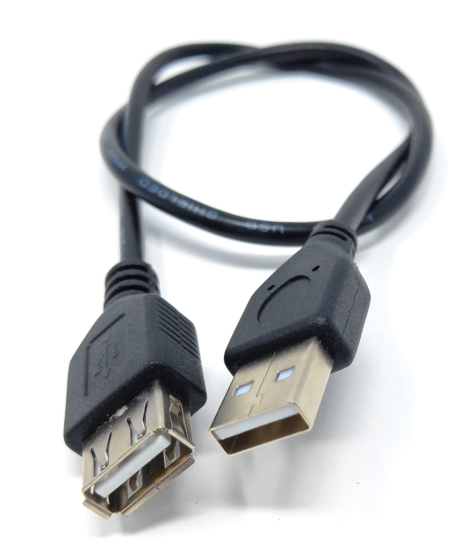 DRUT 50cm short USB Male to USB Female 2.0 24AWG High Speed EXTENSION Cable A Plug to Socket 1.6ft Black