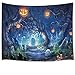 HVEST Halloween Tapestry Night Tapestry Wall Hanging Haunted Woods with Grave and Pumpkins Wall Blanket for Bedroom Living Room Dorm Decor,60W X 40H inches