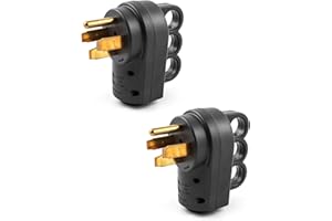 QWORK Nema 14-50P 50 Amp Male RV Replacement Plug, 2 Pack 125/250V Power Assembly Plug with Handle for Camper Trailer