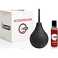 Enema Anal Douches for Men Women - Anal Douche Kit with Lube - Reusable Enema Blulb- Easy to Use and Durable | Capacity 7 oz (224 mL) ,Black (3 Piece Set)