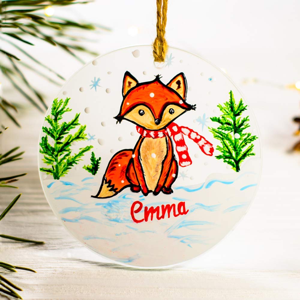 Personalized Fox Ornament Baby's First Christmas Ornament