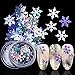 Xisniry MAKTMOI 6 Colors Snowflake Glitter Nail Sequins - 3D Nail Art Flakes Colorful Confetti Christmas Glitter Sticker Decals Manicure Nail Art Design Makeup DIY Decoration