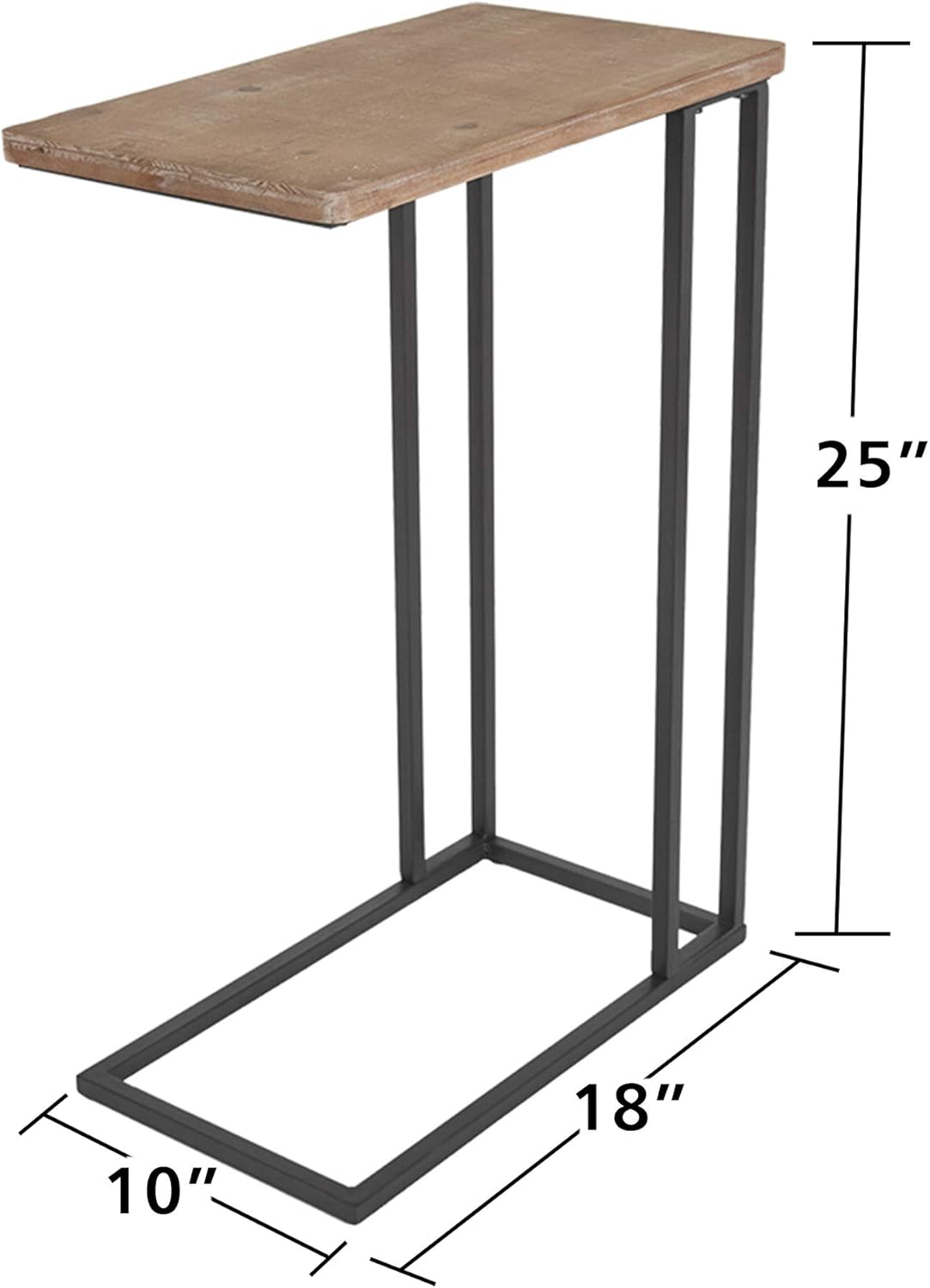 C Shaped Couch Laptop End Side Table, Slide Under Sofa Bed Table with Wood Top for Living Room Bedroom: Kitchen & Dining
