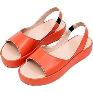 XOOH Goolinkx Orthopedic Sandals, Open Toe Platform Sandals with Non Slip TPR Outsole, Soft PU Leather Summer Walking Sandals