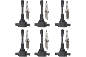 Autowxjq Set of 6 Iridium Spark Plug and 6 Ignition Coil Pack Compatible with Nissan Infiniti Maxima Murano Pathfinder Quest Altima Q50 QX60 FX35 370Z Q70 G37 QX50 QX70 V6 Replacement for UF550