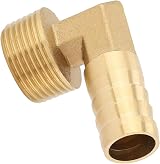 Hilitand 3/4" Male Thread Brass Barb 90 Degree Elbow Hose Fitting Joint Head view 9