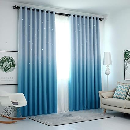 Buy Norbi Gradient Sheer Double Curtains Draperies High Shading