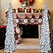 MACTING 5ft Pop up Christmas Tinsel Tree with Lights, Easy-Assembly Coastal Glittery Pencil Tree for Home Holiday Party Winter Xmas Decorations (Silver)
