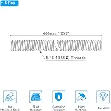 PATIKIL 5/16"-18 UNC 304 Stainless Steel Fully Threaded Rod 5 Pcs 15.7" Long view 2